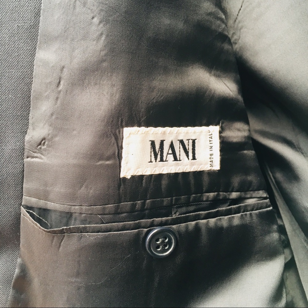 Mani Two Btn Black Mens Blazer, 42 L